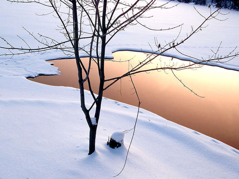Фотография реки зимой