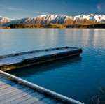 Пристань на горном озере, фото Новая Зеландия