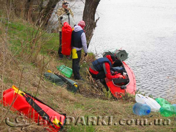 Спуск байдарок на воду