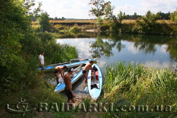 Утро. Байдарки на воде