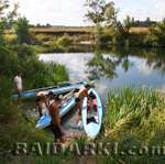 Утро. Байдарки на воде